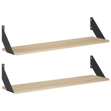 Vidaxl Stenske police 2 kos Sonoma hrast 80 x 20 x 17 cm