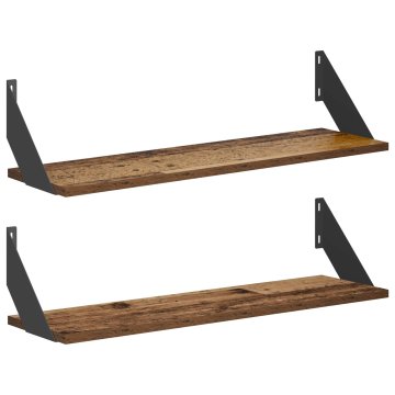 Vidaxl Stenske police 2 kos Star les 70 x 20 x 17 cm