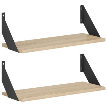 Vidaxl Stenske police 2 kos Sonoma hrast 50 x 20 x 17 cm