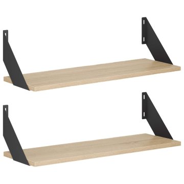 Vidaxl Stenske police 2 kos Sonoma hrast 60 x 20 x 17 cm