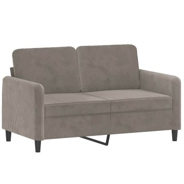 Vidaxl Dvosed svetlo siv 120 cm žamet