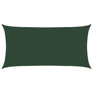 Vidaxl Senčno jadro 160 g/m² temno zeleno 2x3,5 m HDPE