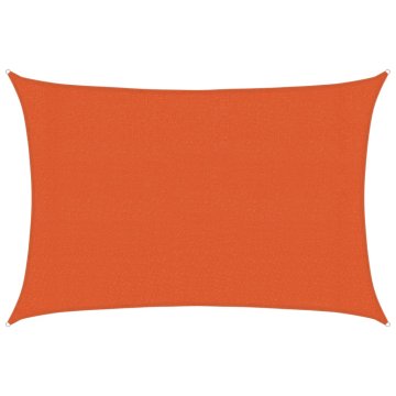 Vidaxl Senčno jadro 160 g/m² oranžna 3x4 m HDPE