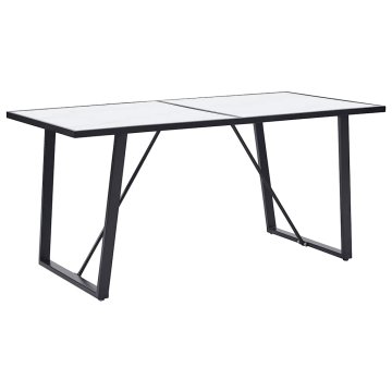 Vidaxl Jedilna miza bela 160x80x75 cm kaljeno steklo