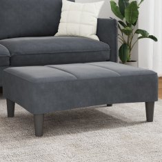 Vidaxl Stolček za noge temno siv 77x55x31 cm žamet
