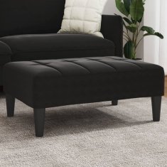 Vidaxl Stolček za noge črn 77x55x31 cm žamet