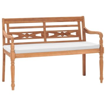 Vidaxl Klop Batavia z blazinami 120 cm tikovina