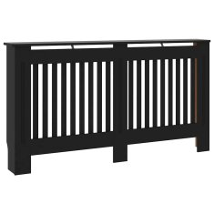 Vidaxl Pokrov za radiator črn 152x19x81,5 cm inženirski les