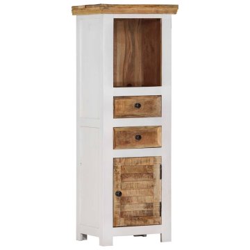 Vidaxl Visoka omara rjava in bela 40x30x110 cm trden mangov les