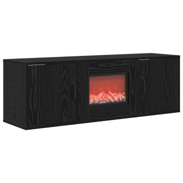 Vidaxl Električni kamin Črni hrast 110 x 30 x 36,5 cm Inženirski les