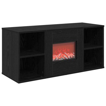 Vidaxl Električni kamin Črni hrast 100 x 37 x 45,5 cm Inženirski les