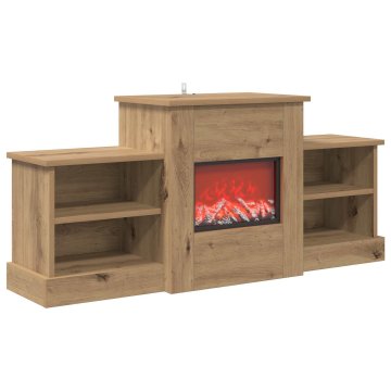 Vidaxl Električni kamin Artisan hrast 110 x 30 x 50 cm Inženirski les