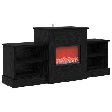 Vidaxl Električni kamin Črni hrast 110 x 30 x 50 cm Inženirski les