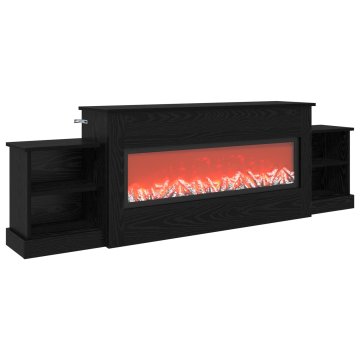 Vidaxl Električni kamin Črni hrast 177 x 30 x 56,5 cm Inženirski les