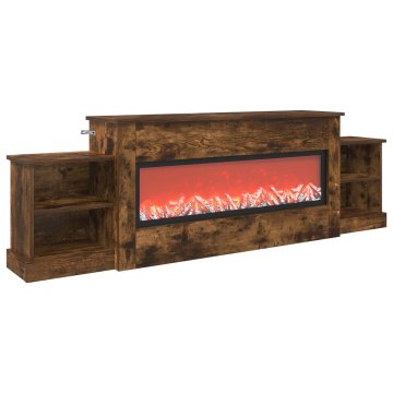 Vidaxl Električni kamin Dimljen hrast 177 x 30 x 56,5 cm