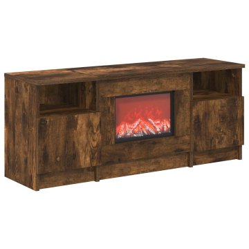 Vidaxl Električni kamin Dimljen hrast 98 x 28,5 x 40,5 cm