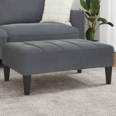 Vidaxl Stolček za noge temno siv 77x55x31 cm žamet
