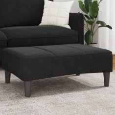 Vidaxl Stolček za noge črn 77x55x31 cm žamet