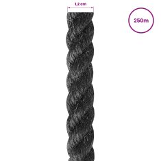 Vidaxl Vrv iz jute 120 mm 250 m Črna 100% Tossa jute