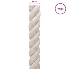 Vidaxl Vrv iz jute 16 mm Bela 100% Tossa jute