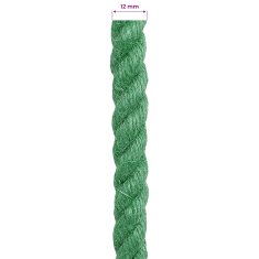 Vidaxl Vrv iz jute 12 mm Zelena 100% Tossa jute
