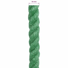 Vidaxl Vrv iz jute 14 mm Zelena 100% Tossa jute
