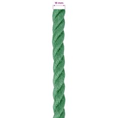 Vidaxl Vrv iz jute 16 mm Zelena 100% Tossa jute