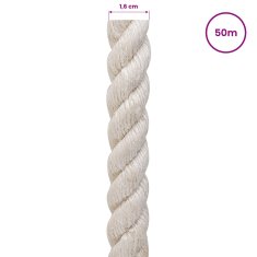 Vidaxl Vrv iz jute 16 mm Bela 100% Tossa jute
