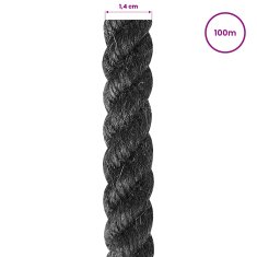 Vidaxl Vrv iz jute 140 mm 100 m Črna 100% Tossa jute