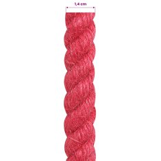 Vidaxl Vrv iz jute 14 mm Rdeča 100% Tossa jute