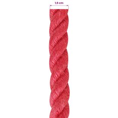 Vidaxl Vrv iz jute 16 mm Rdeča 100% Tossa jute