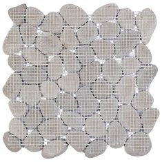Vidaxl Pebble ploščice Taupe 30 x 30 cm Rečni prod