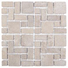 Vidaxl Mozaik ploščice Krem 30 x 30 cm Marmor