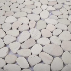Vidaxl Pebble ploščice Bela 30 x 30 cm Rečni prod