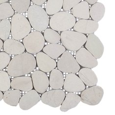 Vidaxl Pebble ploščice Bela 30 x 30 cm Rečni prod