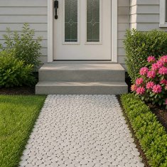 Vidaxl Pebble ploščice Bela 30 x 30 cm Rečni prod