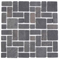 Vidaxl Mozaik ploščice Siva 30 x 30 cm Marmor