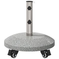 Vidaxl Osnova za dežnik iz granita s kolesi za palice premera 4-5 cm