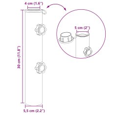 Vidaxl Osnova cev za dežnik 0,6 kg Črna elezo 40-50 mm