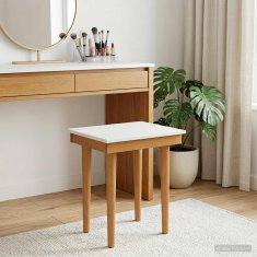 Vidaxl Stol za toaletno mizico FAUSKE Bela 40 x 33 x 45 cm