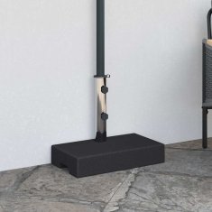 Vidaxl Podstavek za senčnik granit 25 kg pravokoten črne barve