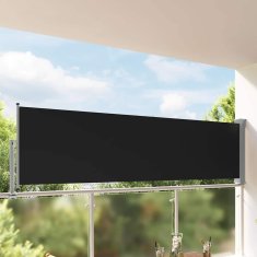 Vidaxl Zložljiva stranska tenda za teraso 100x300 cm črna