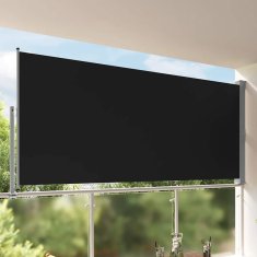 Vidaxl Zložljiva stranska tenda za teraso 160x300 cm črna