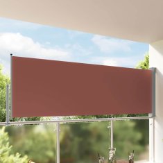 Vidaxl Zložljiva stranska tenda za teraso 120x300 cm rjava
