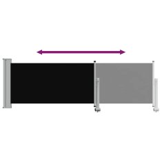 Vidaxl Zložljiva stranska tenda za teraso 80x300 cm črna