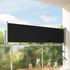 Vidaxl Zložljiva stranska tenda za teraso 80x300 cm črna