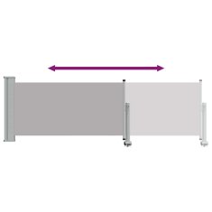 Vidaxl Zložljiva stranska tenda za teraso 80x300 cm siva