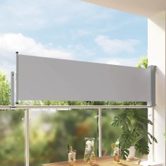 Vidaxl Zložljiva stranska tenda za teraso 80x300 cm siva