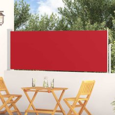 Vidaxl Zložljiva stranska tenda za teraso 100x314 cm rdeča