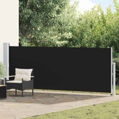 Vidaxl Zložljiva stranska tenda za teraso 140x514 cm črna